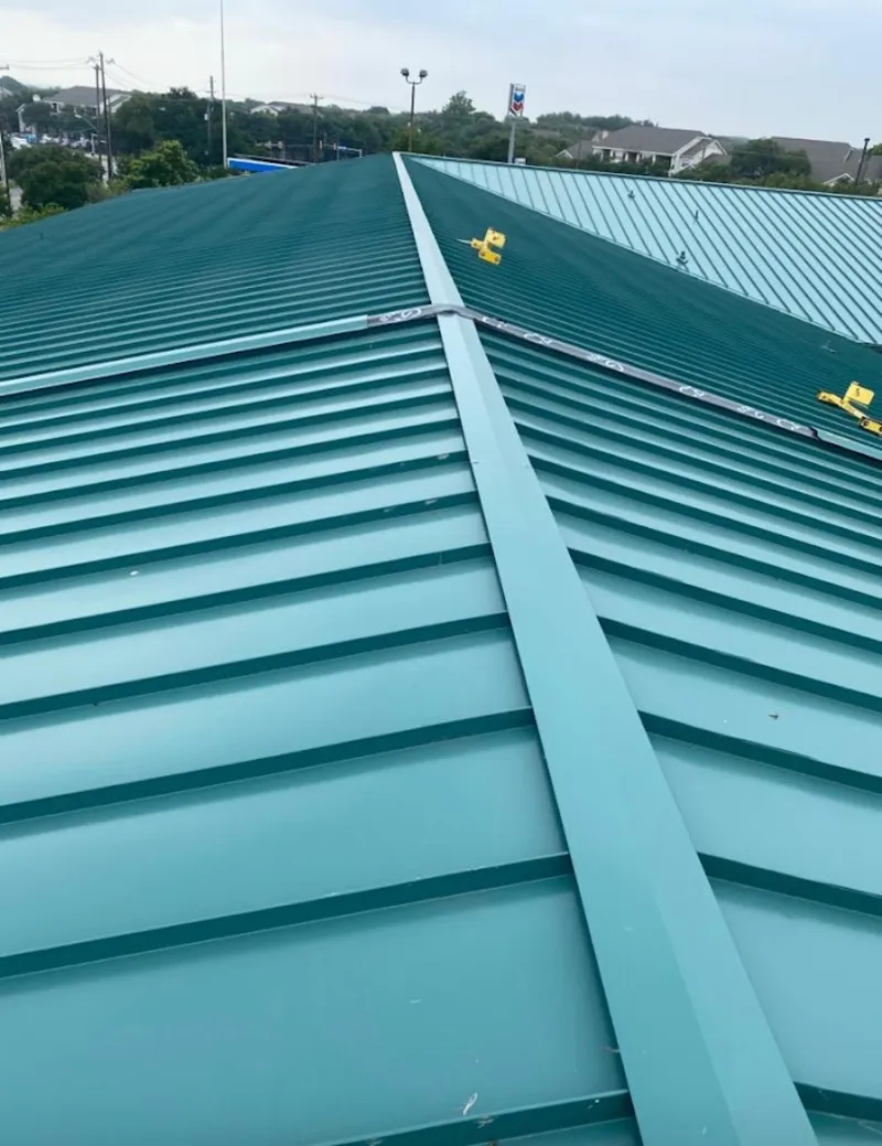 Green commercial metal roof ridge and valley for Metal Roof Repair in Grovetown